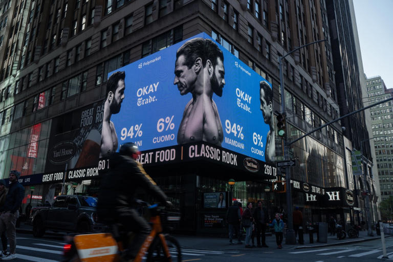 Polymarket billboard in Times Square NYC